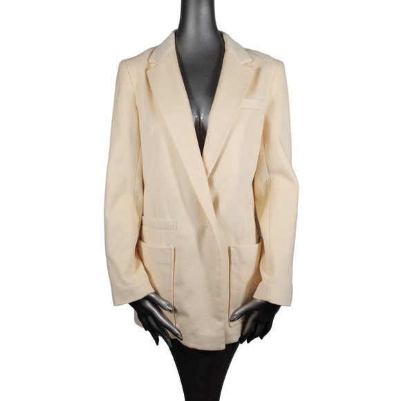 Jenni Kayne Wool Neutral Cream Blazer Jacket Small - Picture 1 of 7
